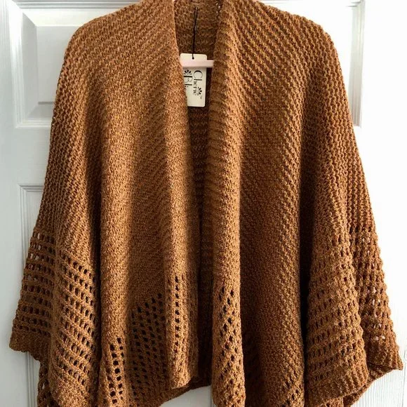 NWT Knit Fall Inspired Poncho - Picture 1 of 4